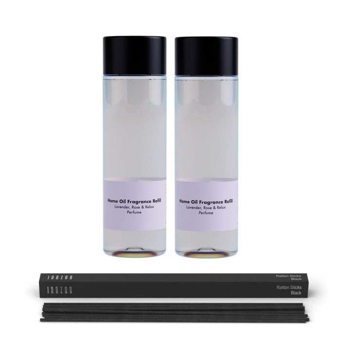 Janzen Home Fragrance Refill &C Lavender Rose & Relax 2-pack Incl. Gratis Sticks - 2x200ml