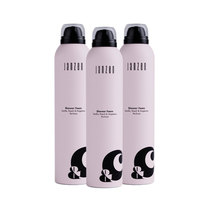 Janzen Shower Foam &C Vanilla Peach & Happiness 3-pack - 3x200ml