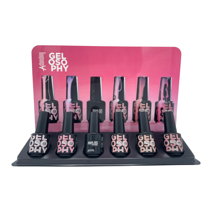 Astonishing Gelosophy Soak Off Stretch Base Display - 6 pz
